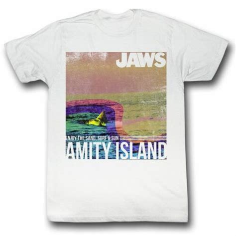 Jaws Amity Island White Adult T Shirt Ebay