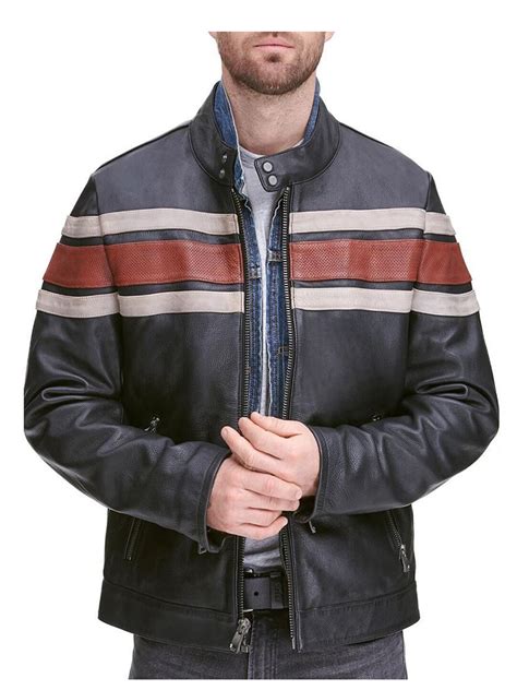 Wilson Leather Vintage Striped Leather Jacket Stars Jackets