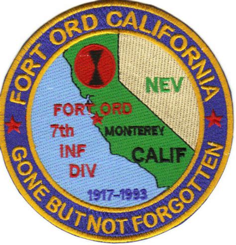 Us Army Post Patch Fort Ord California 7 Th Inf Div Gone But Not