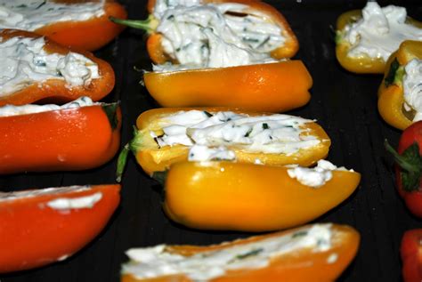 Roastedgrilled Cream Cheese Stuffed Mini Bell Peppers