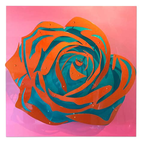 Michael Kalish Candy Rose Blue On Red For Sale At 1stdibs