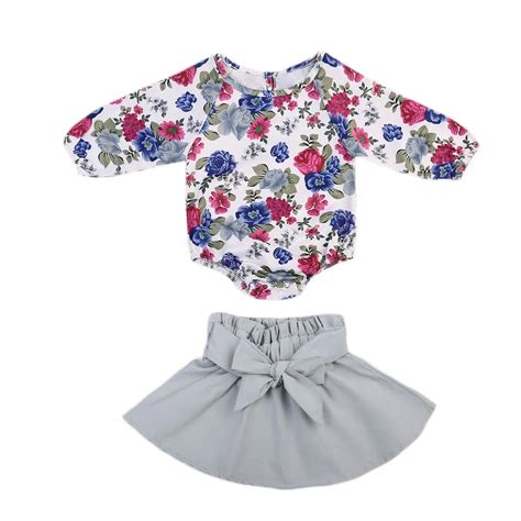 Summer Baby Girl Floral Clothes Newborn 2 Piece Clothing Sets Kids