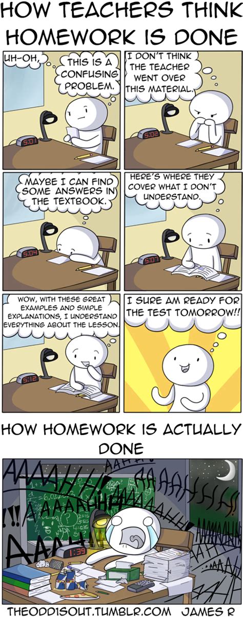 How Teachers Think Homework Is Done Vs How It Actually Is Done Imgur Funny Cute Really Funny