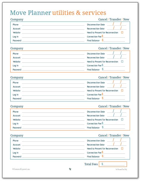 Move Planner Printables To Help Make Your Move Easier Moving Planner