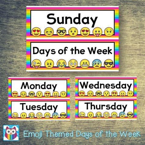 Emoji Days Of The Week Primary Classroom Resources
