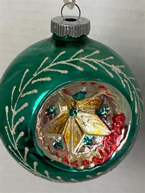 Vintage Shiny Brite Star Indent Mica Mercury Glass Christmas Ornament