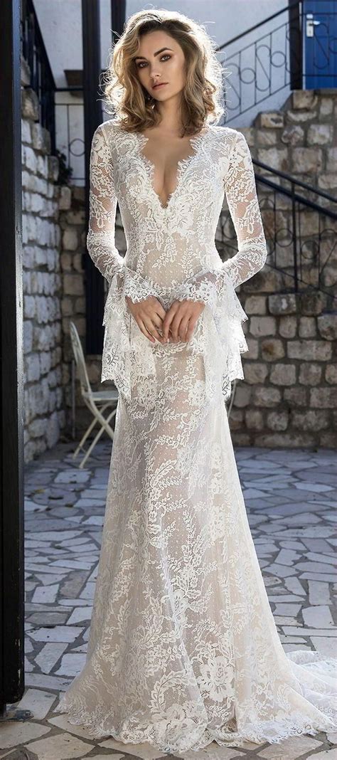 Buy cheap trumpet wedding dresses online at veaul.com today! V-Neck White Lace Open Back Wedding Dresses,Backless ...