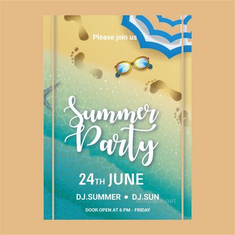 Free giraffe birthday and baby shower invitation templates these pictures of this page are about:pool party invitations blank. 15+ Summer Party Invitations - Free Editable PSD, AI ...