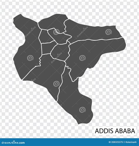 Blank Map Of Addis Ababa Is A Capital Ethiopia In Grey With Borders Of