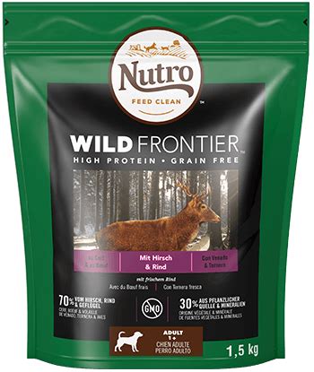 The nutro company was founded in 1933 and was acquired by mars petcare in 2007. Nutro Wild Frontier Adult Dog Food Venison & Beef 1.5kg ...