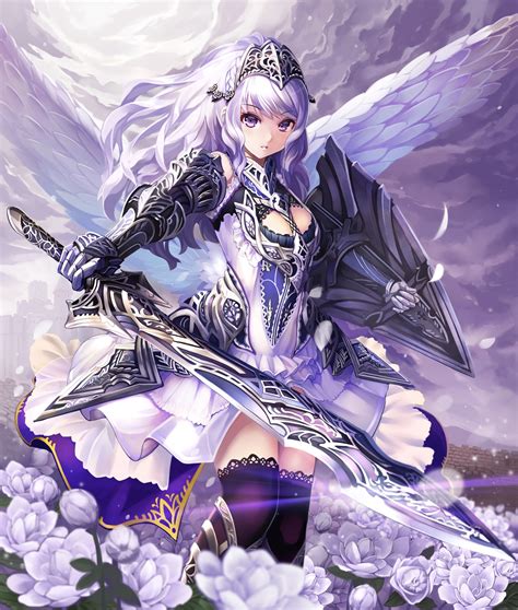 Original Characters Women With Swords Fantasy Girl Purple Hair