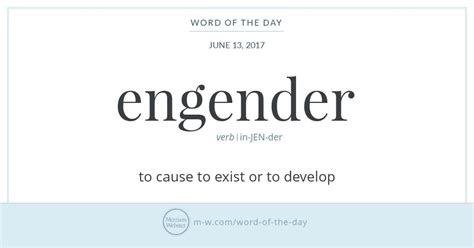 Word Of The Day Engender Words Word Of The Day Unusual Words