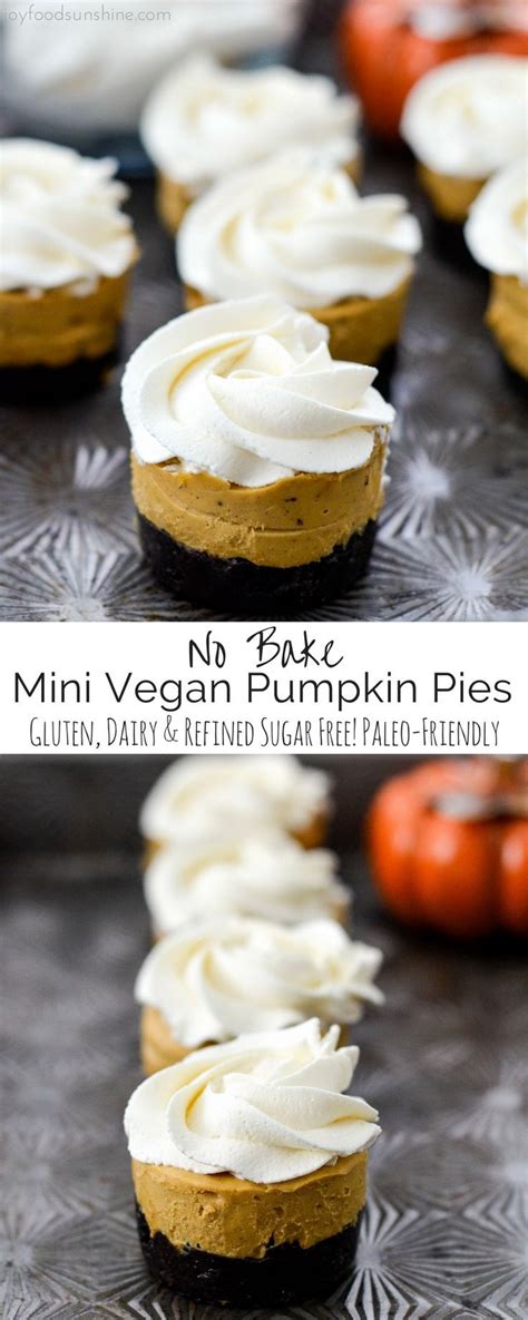 No Bake Mini Vegan Pumpkin Pies Are The Perfect Elegant Fall Treat
