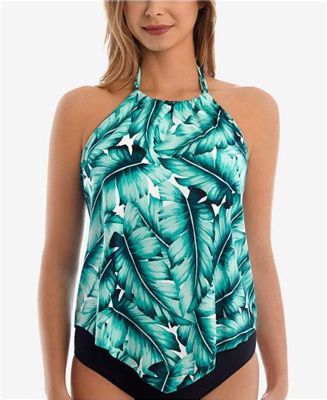 Magicsuit Nicole Printed Nicole High Neck Underwire Halter Tankini Top And Reviews Swimsuits