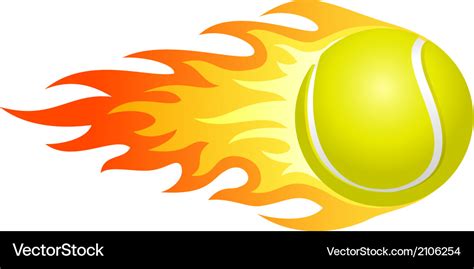 Flaming Tennis Ball Royalty Free Vector Image Vectorstock