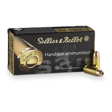 Sellier And Bellot 9mm Luger Jhp 115 Grain 50 Rounds 185864 9mm