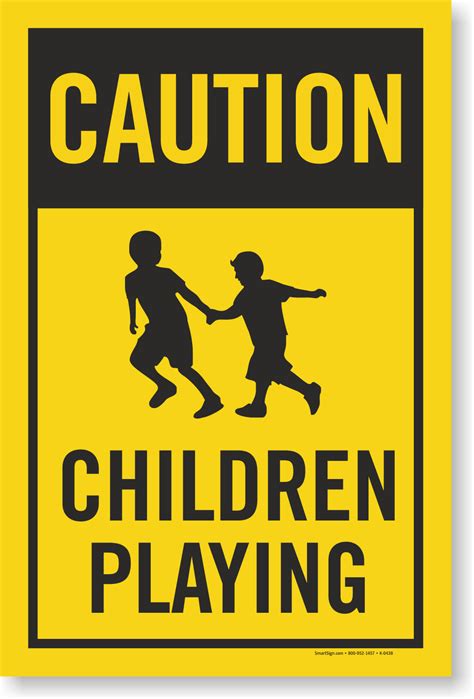 Children Playing Caution Sign Insert For Kit Sku K 0438