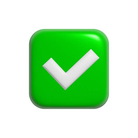 Green Tick Icon Illustration Design In 3d Style 23456793 Png