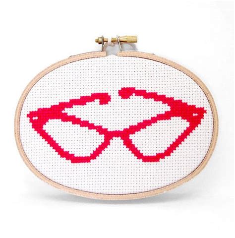 finished cross stitch wall art red cat eye glasses cross stitch kits cross stitch patterns