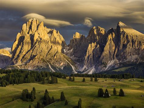 Papel De Parede Alpe Di Siusi Itália Natureza Montanhas Dolomites
