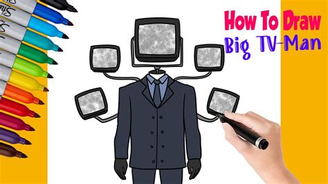 How To Draw Big Tv Man From Skibidi Toilet Step By Step Tutorial Youtube