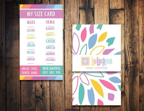 Lularoe Size Card Lularoe Clothing Size Card Lularoe Marketing Card