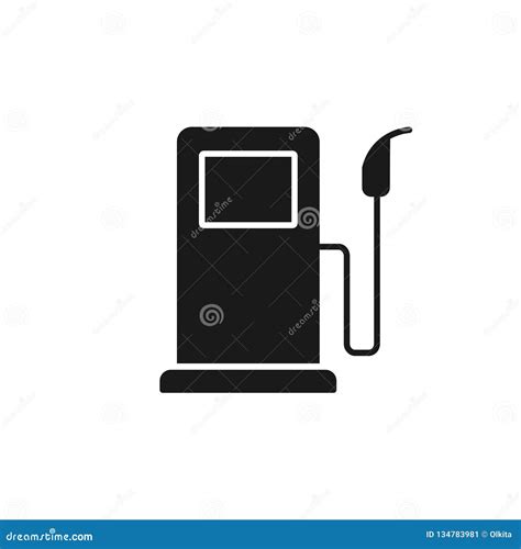 Silhouette Gas Station Filling Up Fuel A Car Stock Illustration