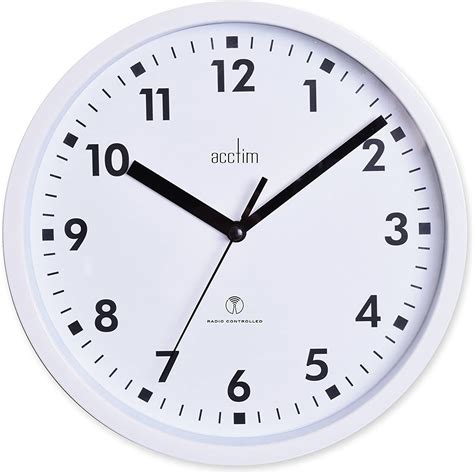 Acctim 74662 Nardo 20cm Radio Controlled White Wall Clock Uk