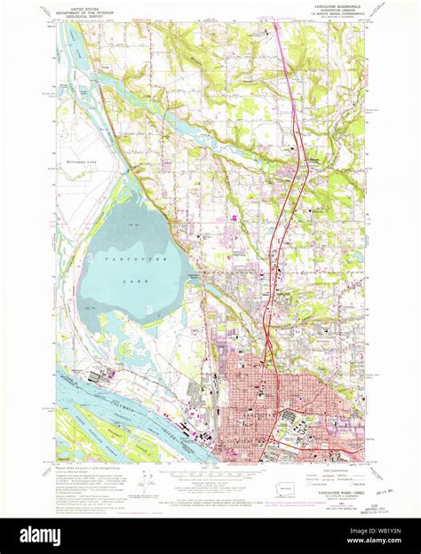 Usgs Topo Map Washington Vancouver 244449 1961 24000 Restoration Stock