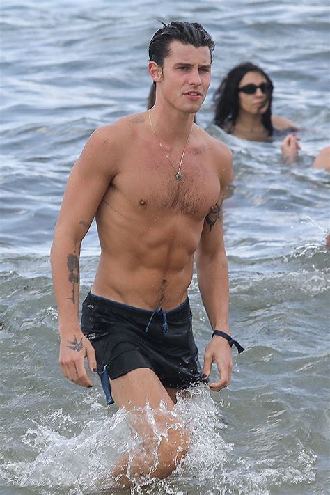 Shawn Mendes’ Shirtless Swim In Miami Photos Hollywood Life