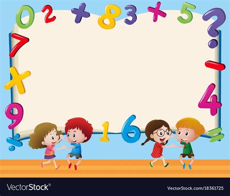 Border Template With Kids And Numbers Illustration Download A Free