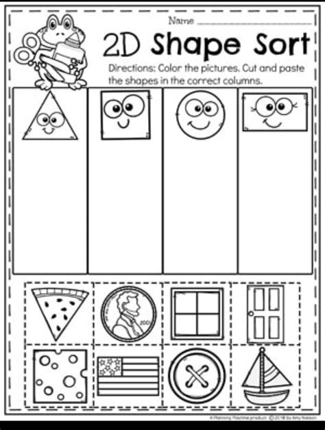 2d Shapes Worksheet Kindergarten