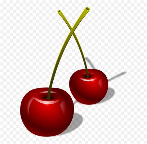 Two Cherries With Stems Clipart Berry Clip Art Png Emojicherries
