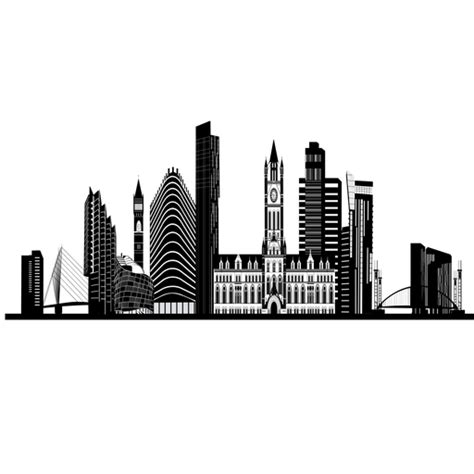 Black and white images grey black and red gray black and yellow black and blue black and gold black and pink black and purple black and white wallpapers. Manchester skyline silhouette - Transparent PNG & SVG vector