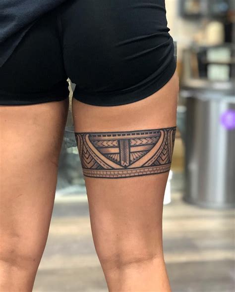 Image May Contain One Or More People Tribal Tattoos For Women Leg