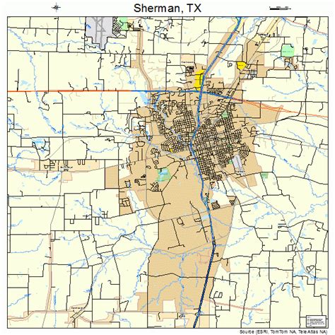 Sherman Texas Map Free Printable Maps