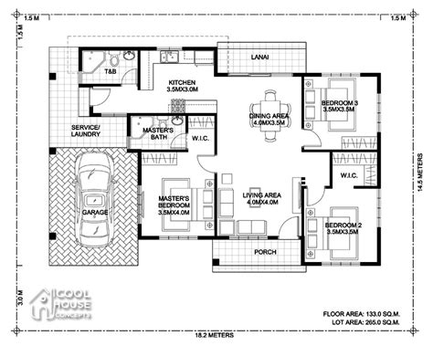 Bungalow 3 Bedroom House Design Floor Plan House Plan Dynasty 2 No