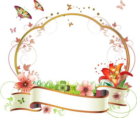Floral Frame Png Transparent Image Download Size 1181x1024px
