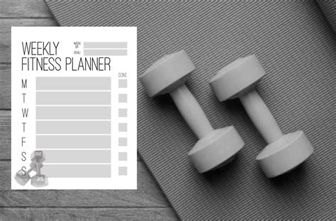 Weekly Fitness Planner Printable Digital Etsy