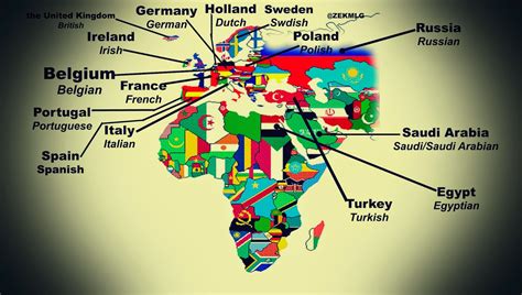Los animales salvajes en inglés. Variando Todo En Todo: Mapa de nacionalidades en ingles ...