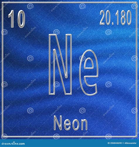 Neon Chemical Element Sign With Atomic Number And Atomic Weight Stock