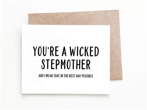 Funny Step Mom Mothers Day Card Mothers Day T For Etsy Israel