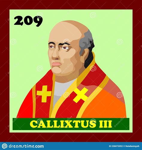209th Catholic Church Pope Callixtus Iii Stock Vector Illustration Of
