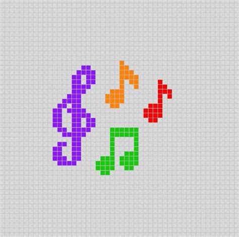 Notas Musicales Música Music Pixel Art Patterns Cross Stitch Music