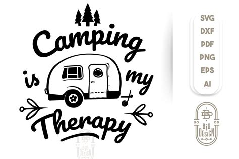 Camping SVG File - Camping is my Therapy SVG (621329) | SVGs | Design