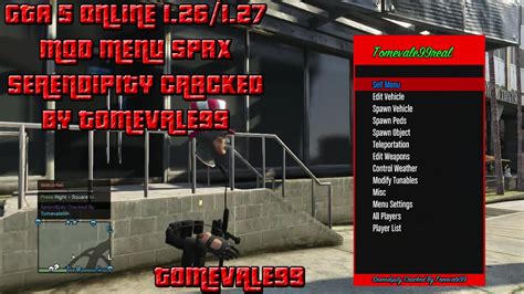 Redownload files for fixed sprx! GTA/1.26/1.27 Serendipity Sprx Mod Menu Crack + Free Download - YouTube