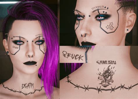 Xresistances Devilish Face Tattoo Cyberpunk 2077 Mod
