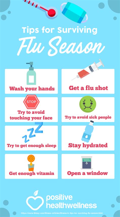8 Tips For Surviving Flu Season Infographic Positive Health Wellness