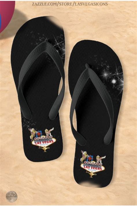 Las Vegas Welcome Sign On Starry Background Flip Flops Zazzle
