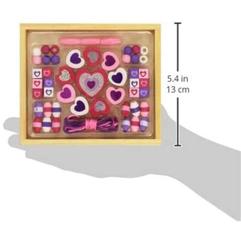 Melissa And Doug Shimmering Hearts Wooden Bead Set Buysbest